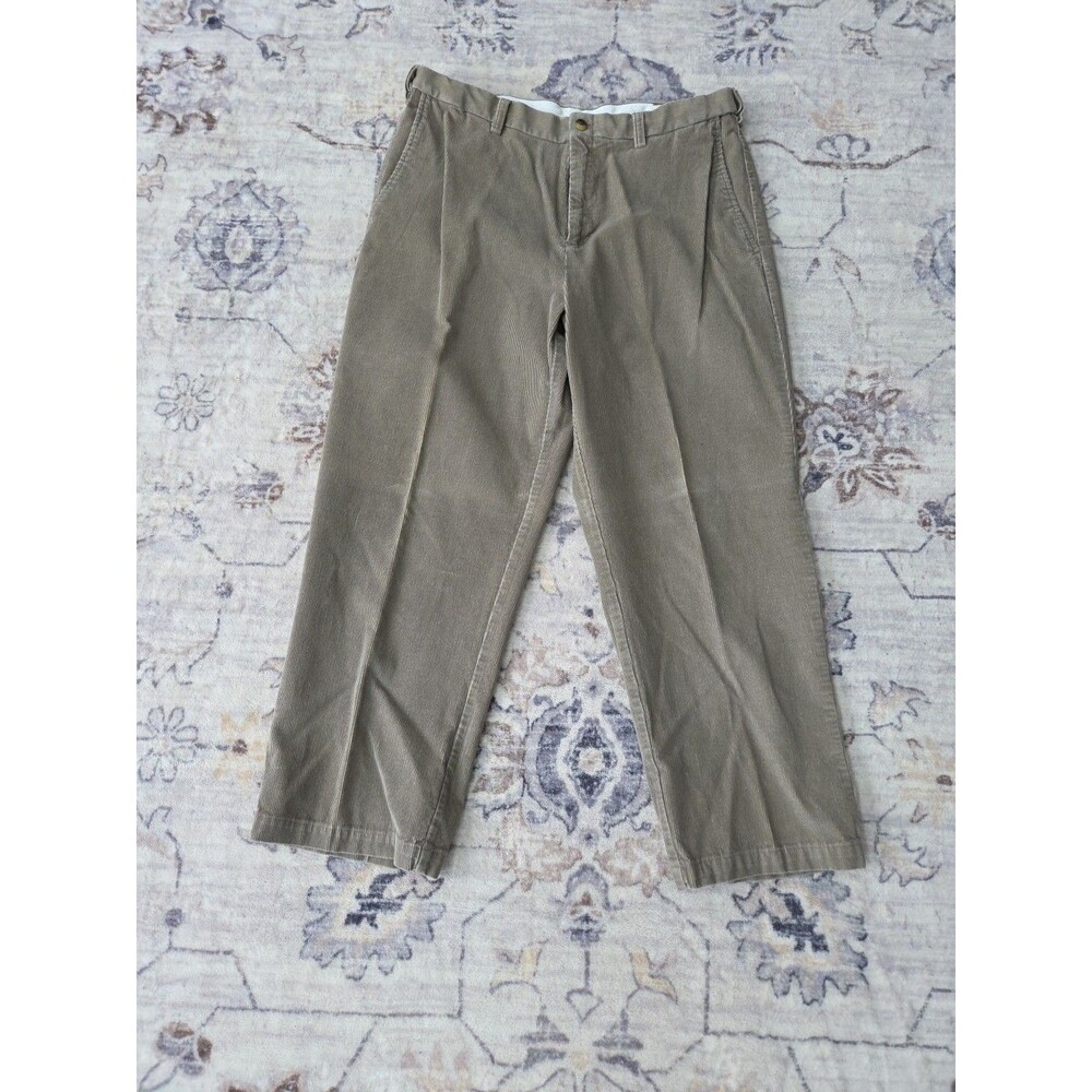 #256 Haggar Corduroy Trousers 38x 29 Men's Brown Pants Cords 100% Cotton Vintage
